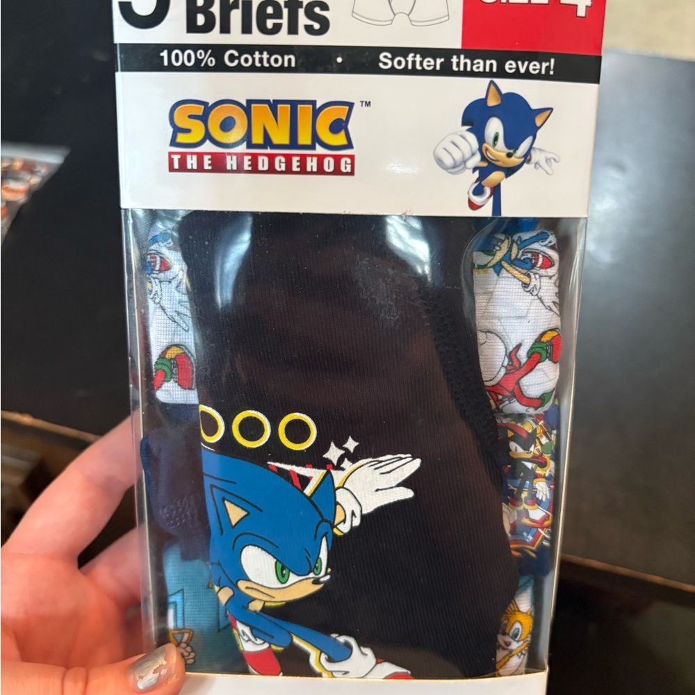 Size 4 Sonic the Hedgehog Boys Underwear Boxer Briefs